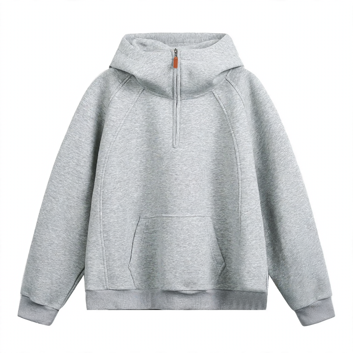 Heavy men's hoodie with half zip