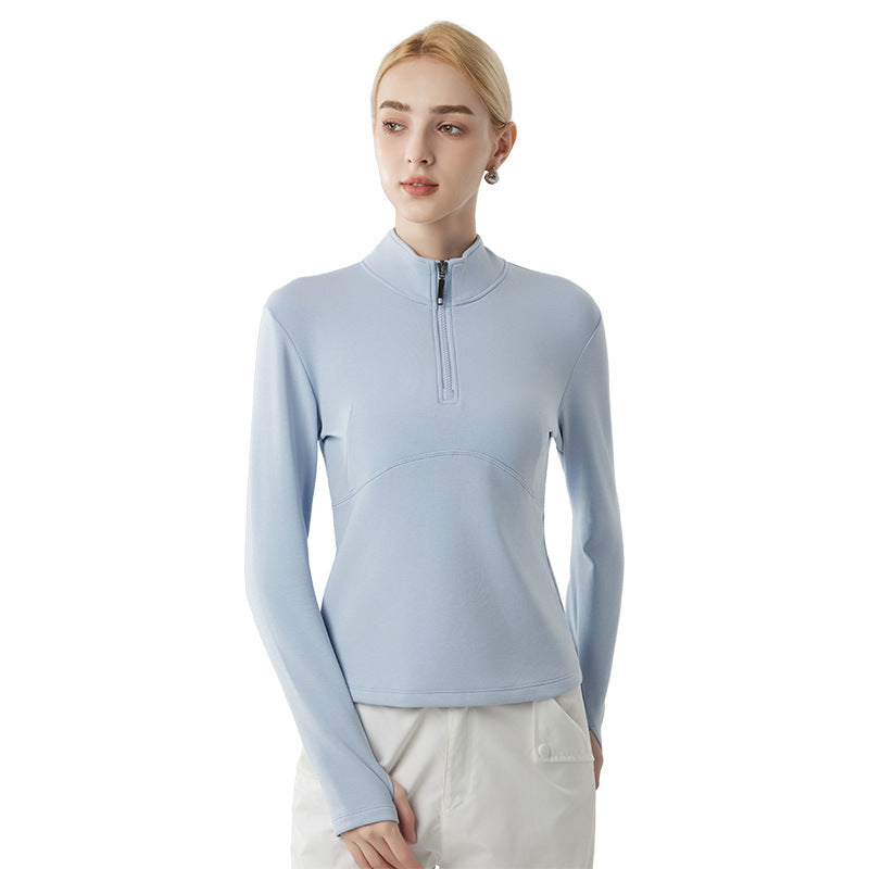 Women's sweatshirt with half zipper