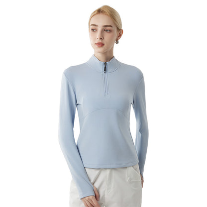 Women's sweatshirt with half zipper