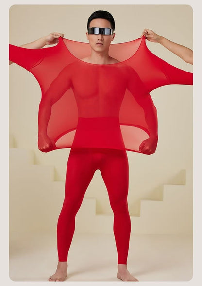 Men's thermal underwear set, seamless, shaping