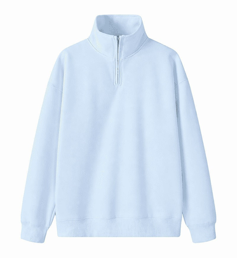 Heavy polo sweatshirt with half zipper, 350g