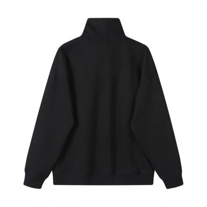 Heavy polo sweatshirt with half zipper, 350g