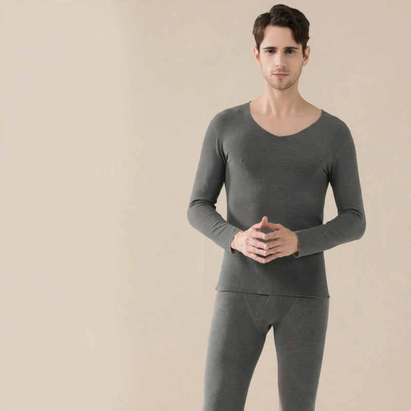 Thermo set made of wool and silk, brushed on both sides