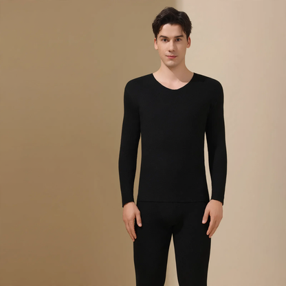 Seamless thermal underwear set with double-sided brushing