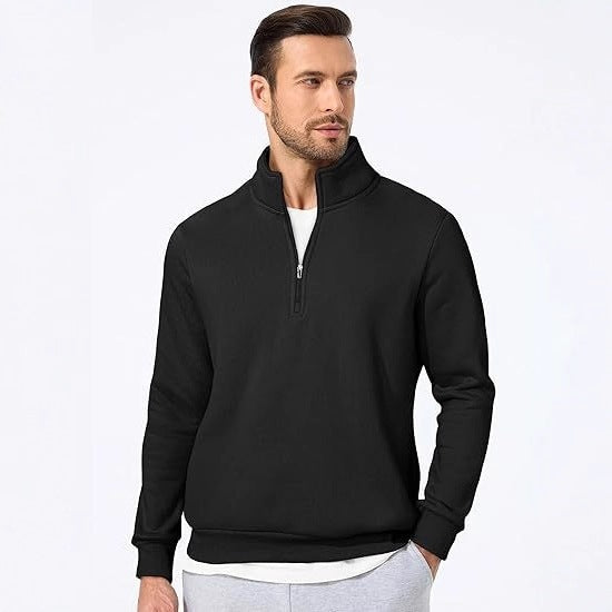 Men's sweatshirt with stand-up collar and zipper
