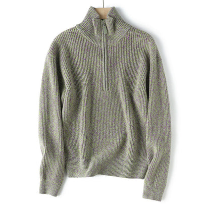 High-quality wool sweater with zipper