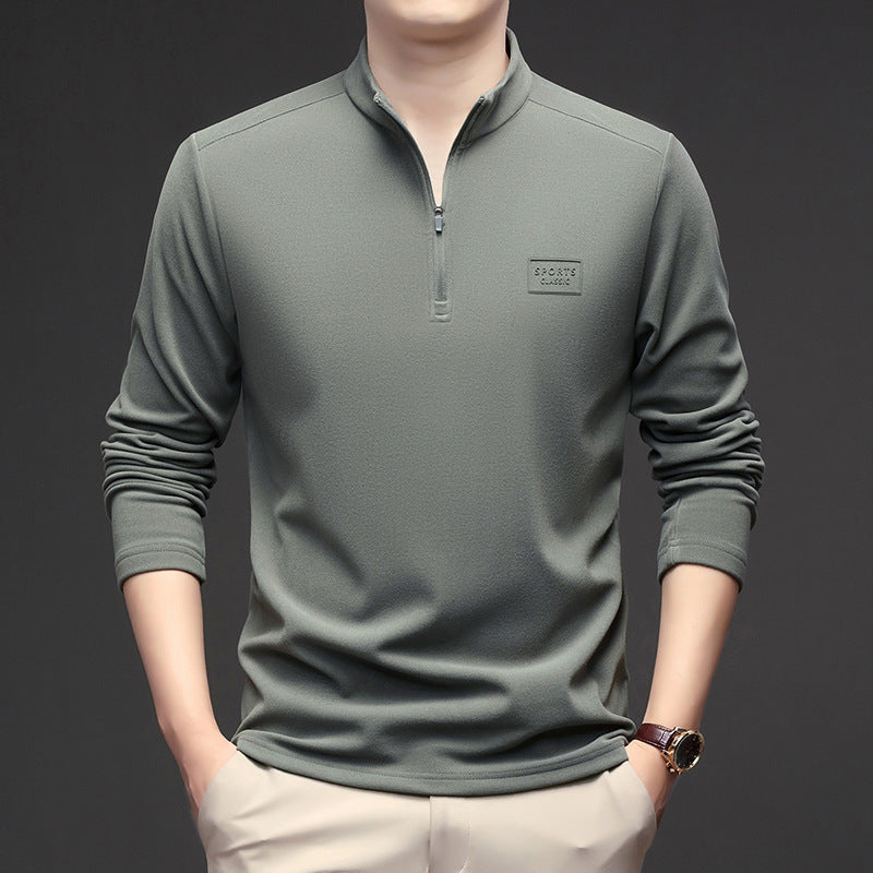 Men's sweatshirt with zipper and stand-up collar