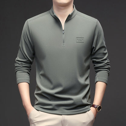 Men's sweatshirt with zipper and stand-up collar