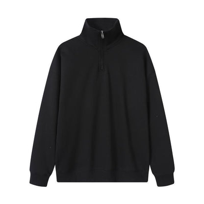 Heavy polo sweatshirt with half zipper, 350g
