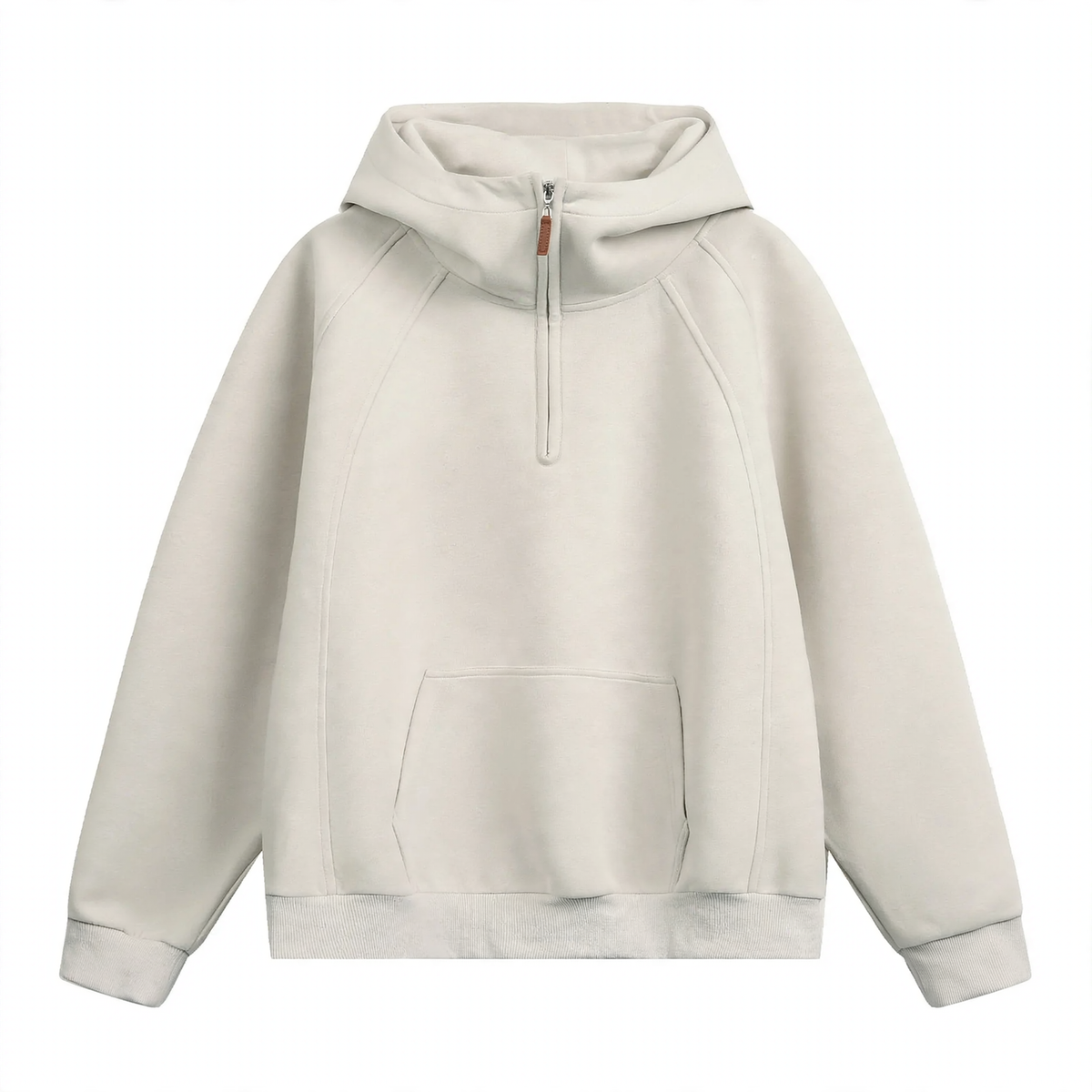 Unisex hoodie with zipper and stand-up collar