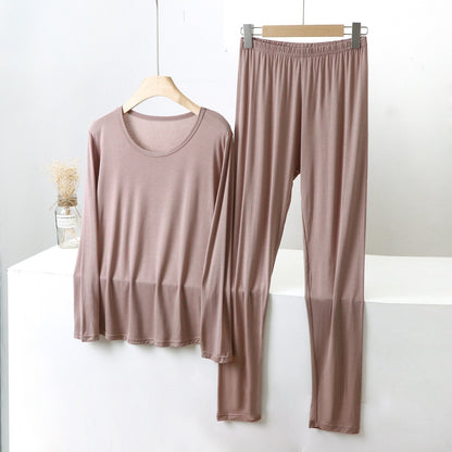 Women's Thermal Underwear Set, Modal, Round Neck, Plus Size