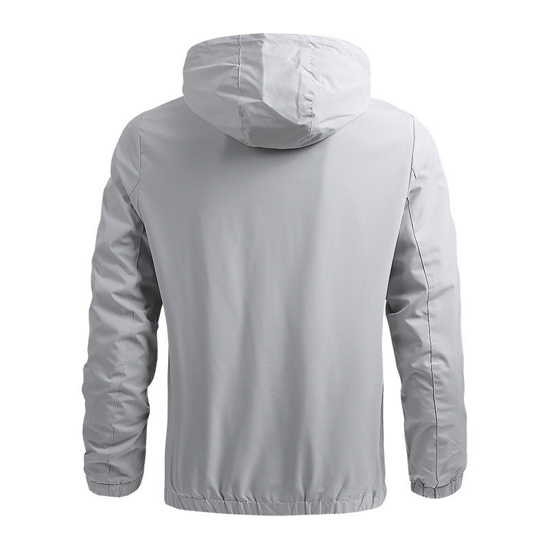 Men's Minimalist Outdoor Hooded Jacket with Mesh Lining, Elastic Cuffs and Water-Repellent Surface Shop Velvia