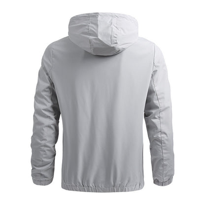 Men's Minimalist Outdoor Hooded Jacket with Mesh Lining, Elastic Cuffs and Water-Repellent Surface Shop Velvia