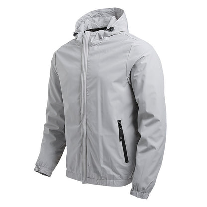 Men's Minimalist Outdoor Hooded Jacket with Mesh Lining, Elastic Cuffs and Water-Repellent Surface Shop Velvia