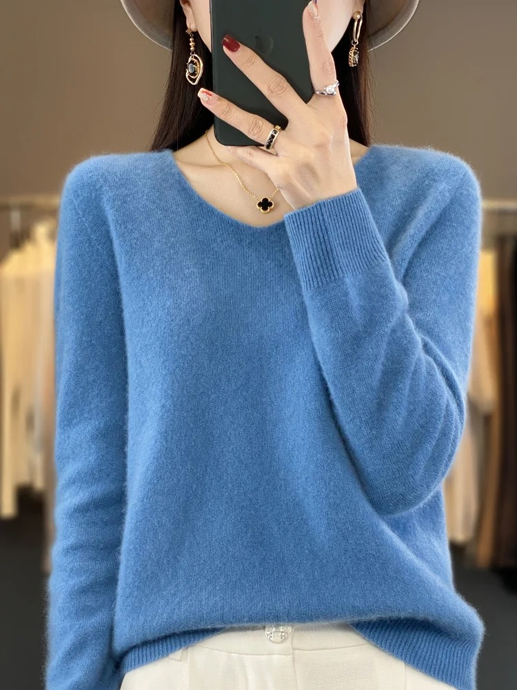 Shop Velvia | Cashmere Pullover Women Elegant V-neck, Soft & Comfortable