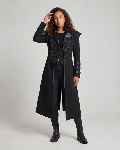Women's Off-Shoulder Coat with Voluminous Sleeves and Decorative Accents Shop Velvia
