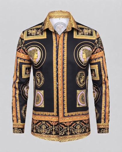 Men's fashionable shirt with artistic print and elegant details Shop Velvia