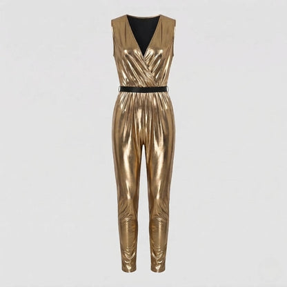Men's Shiny Disco Costume made of Metallic Foil with Wide Pant Hem Shop Velvia