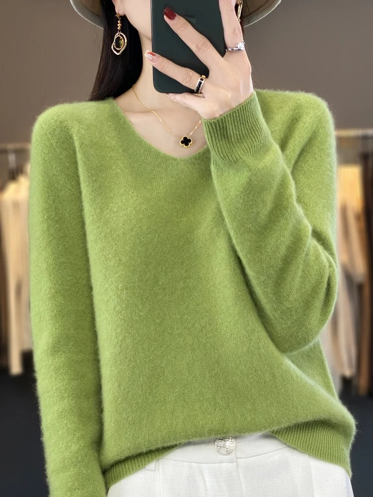 Shop Velvia | Cashmere Pullover Women Elegant V-neck, Soft & Comfortable