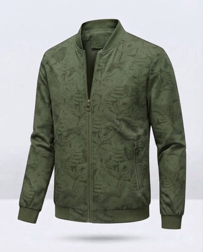 Men's Modern Bomber Jacket with Plant Pattern Shop Velvia
