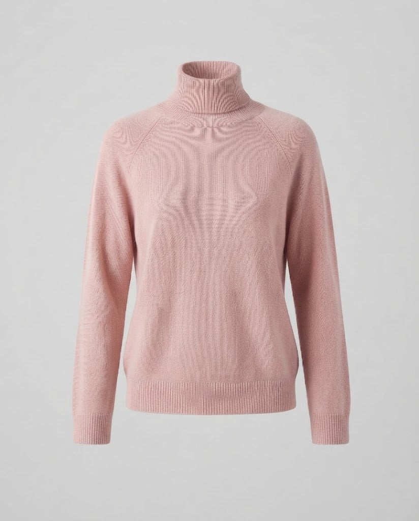 Women's fine knit turtleneck sweater made of cashmere blend with raglan sleeves and fine ribbed hem Shop Velvia