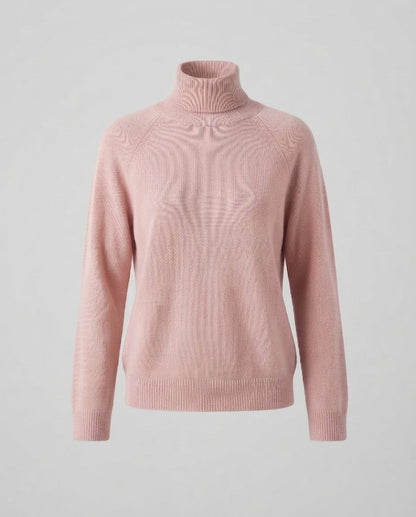 Women's fine knit turtleneck sweater made of cashmere blend with raglan sleeves and fine ribbed hem Shop Velvia
