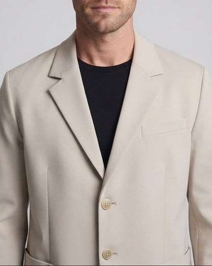 Men's Oversized Blazer with Patch Pockets and Two-Button Front Shop Velvia
