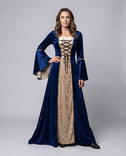 Women's elegant historical dress with flowing sleeves Shop Velvia