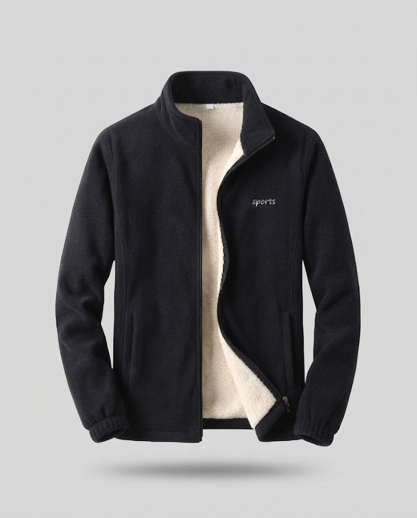 Men's Fleece Jacket with Stand-up Collar Shop Velvia