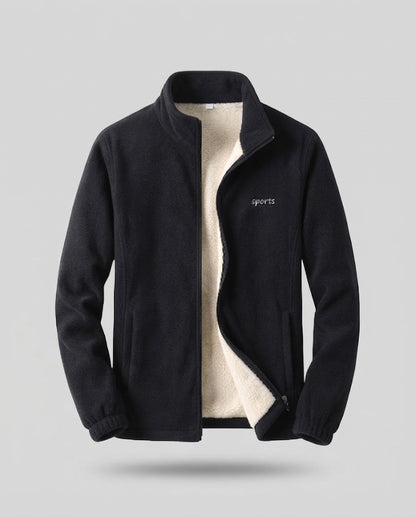 Men's Fleece Jacket with Stand-up Collar Shop Velvia