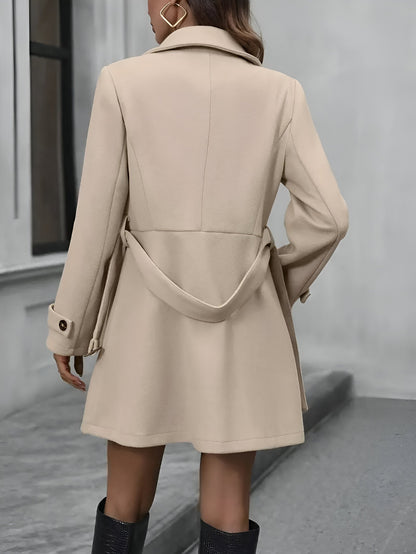 Shop Velvia | Elegant Double-Breasted Trench Coat