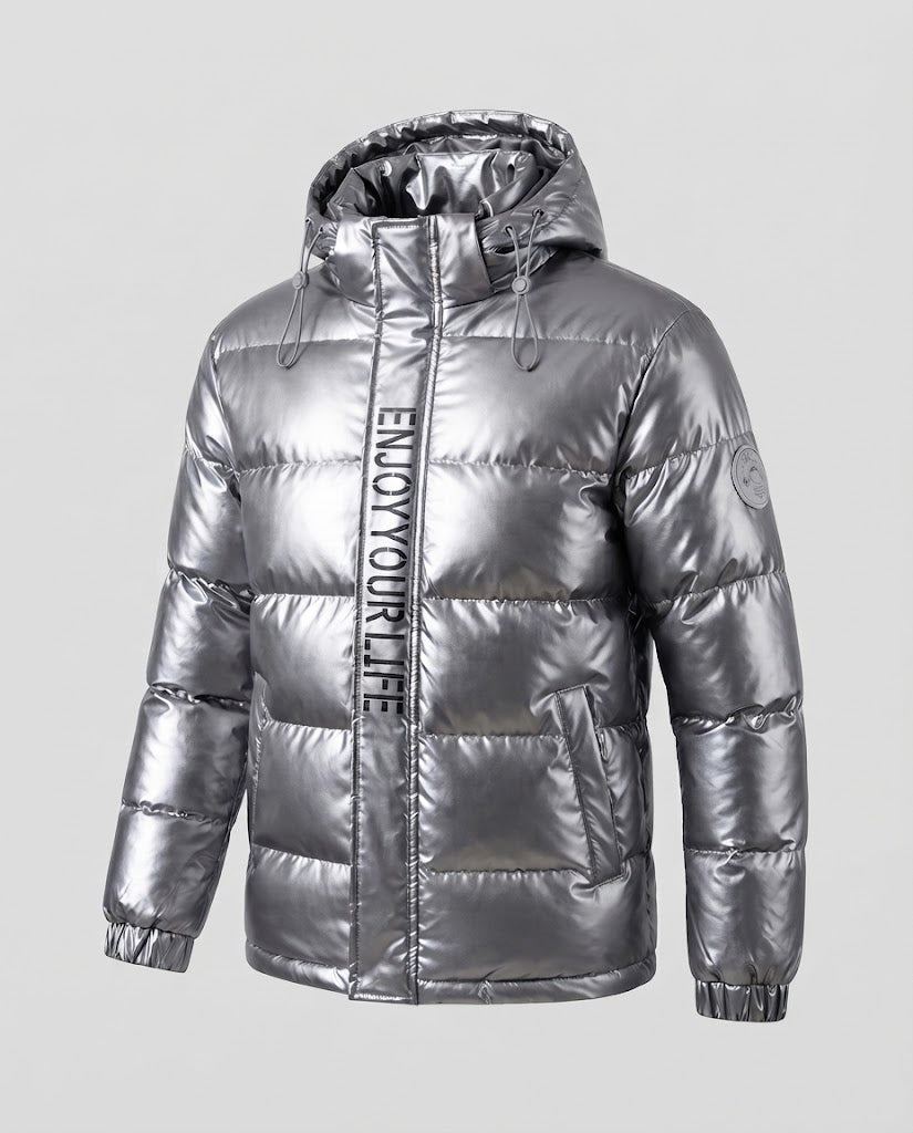 Men's Glossy Quilted Jacket Shop Velvia