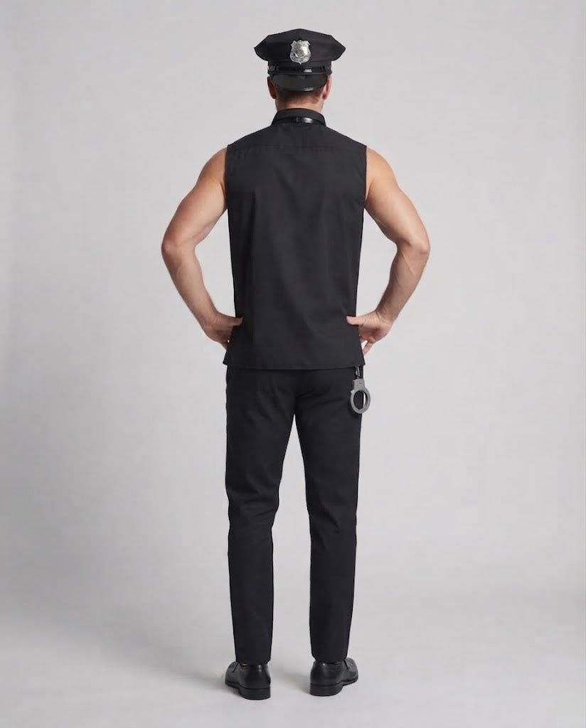 Men's Police Costume with Sleeveless Top and Accessories Shop Velvia