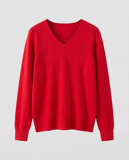 Women Fine Knit V-Neck Sweater made of Cozy Angora Mix Shop Velvia