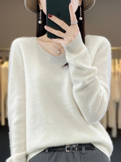 Shop Velvia | Cashmere Pullover Women Elegant V-neck, Soft & Comfortable