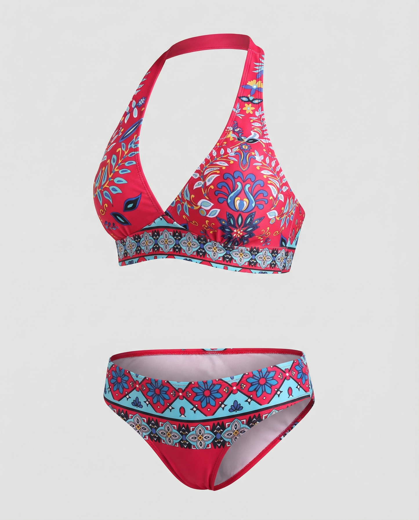 Bikinis with Floral and Geometric Print