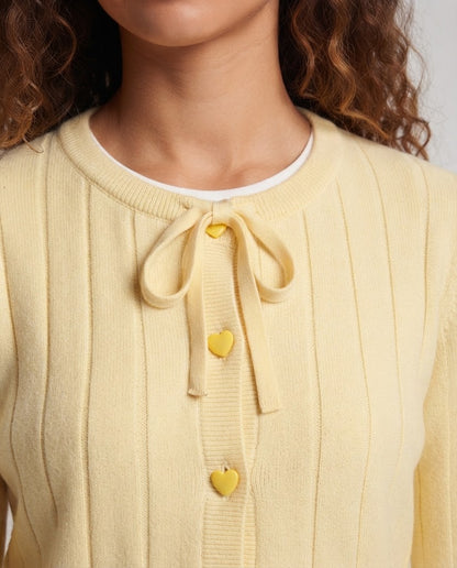 Women Ribbed Fine Knit Cardigan with Drawstring Closure and Button Placket Shop Velvia