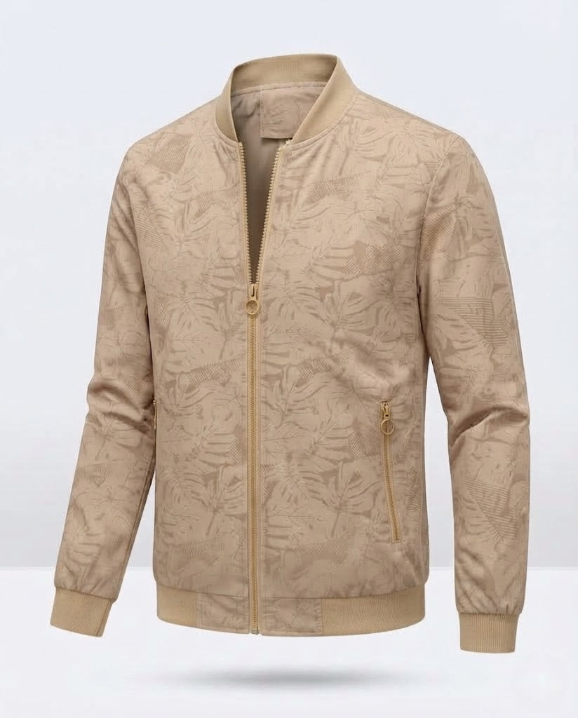 Men's Modern Bomber Jacket with Plant Pattern Shop Velvia