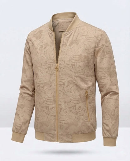 Men's Modern Bomber Jacket with Plant Pattern Shop Velvia