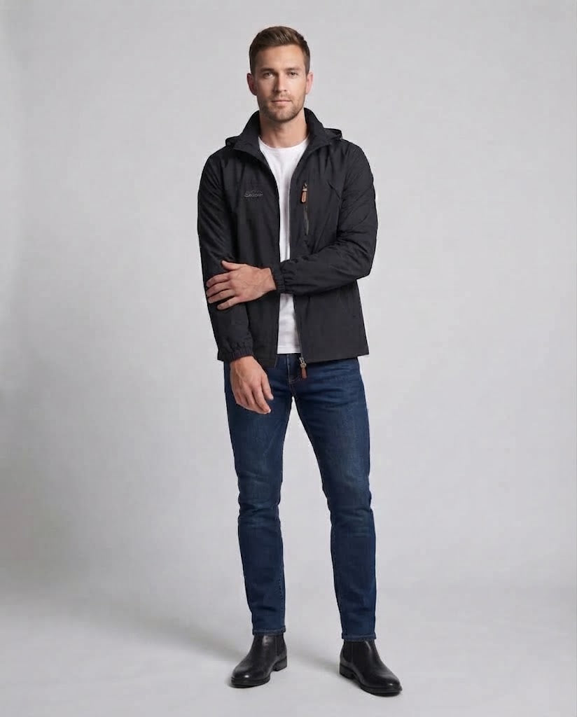 Men's lightweight windproof casual zip jacket with chest zipper pocket Shop Velvia