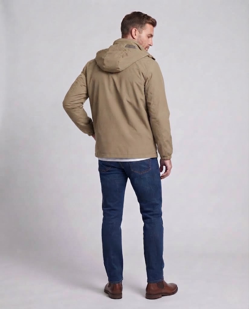 Men's Lightweight Breathable Hooded Outdoor Jacket with Chest Pocket and Concealed Zipper Shop Velvia