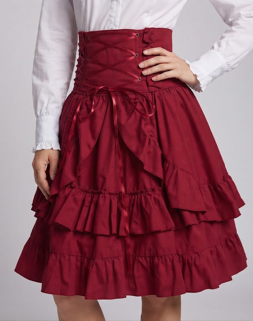 Ladies' Festive Ruffle Skirt with Lacing Detail Shop Velvia