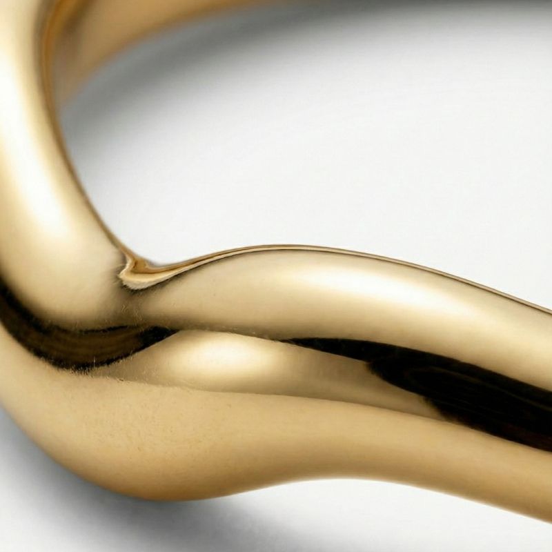 Women Open Bangle with Curved Design in Gold Look