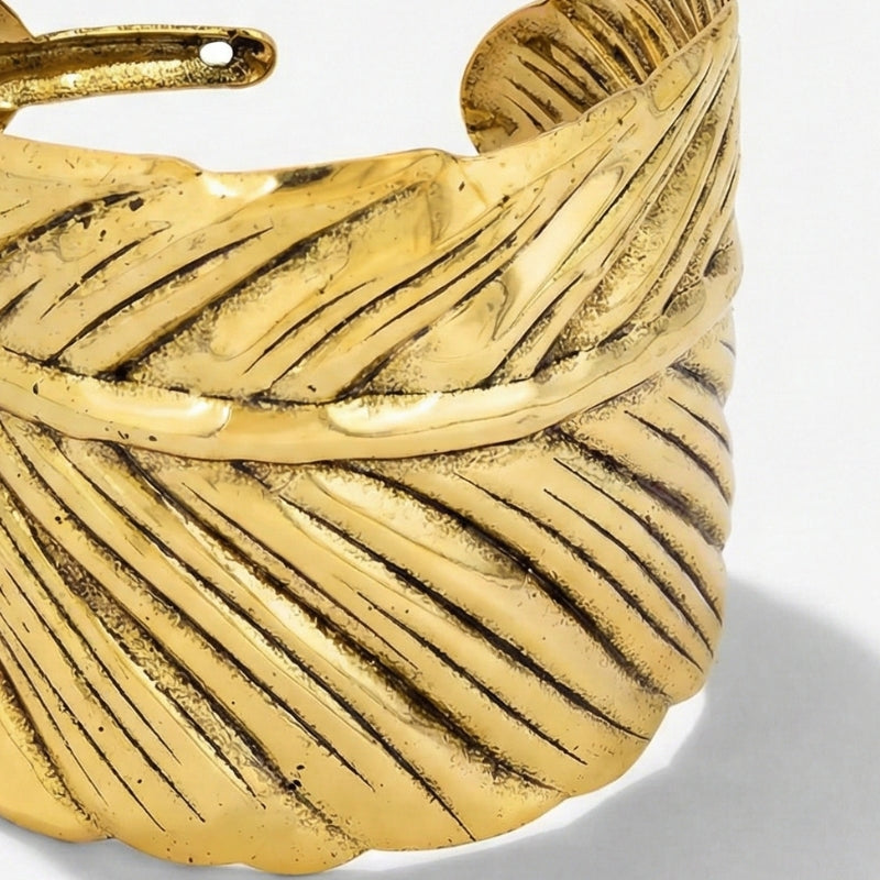 Women's Wide Bangle with Textured Surface