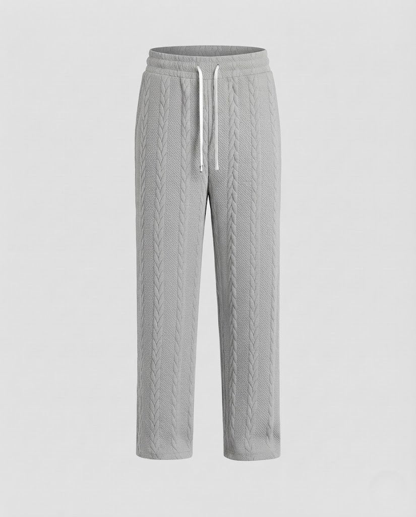 Men's loosely cut knitted jogging pants with cable pattern Shop Velvia