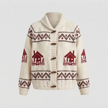Women’s knitted cardigan with Norwegian pattern and toggle buttons Shop Velvia