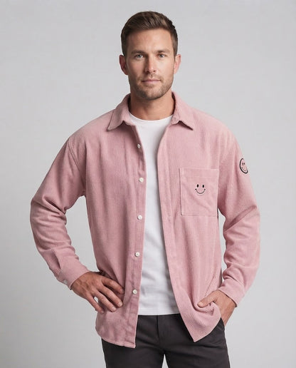 Men's Casual Cord Jacket with Casual Design and Smiley Detail Shop Velvia