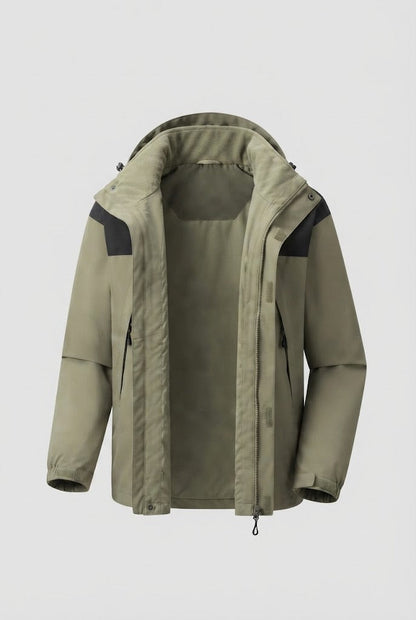 Men's two-layer softshell outdoor jacket with removable fleece inner jacket and hood Shop Velvia