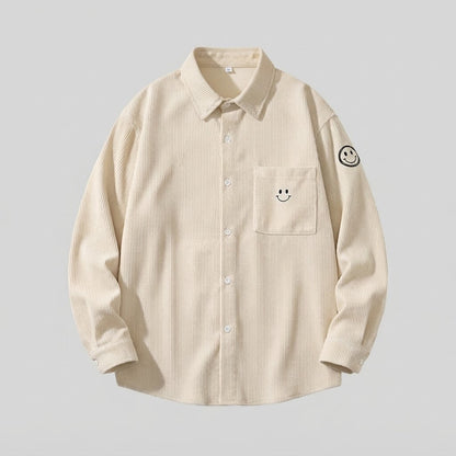 Men's Casual Cord Jacket with Casual Design and Smiley Detail Shop Velvia