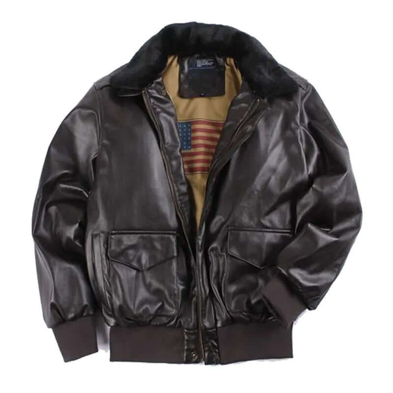 Shop Velvia | Men's Leather Jacket with Practical Pockets